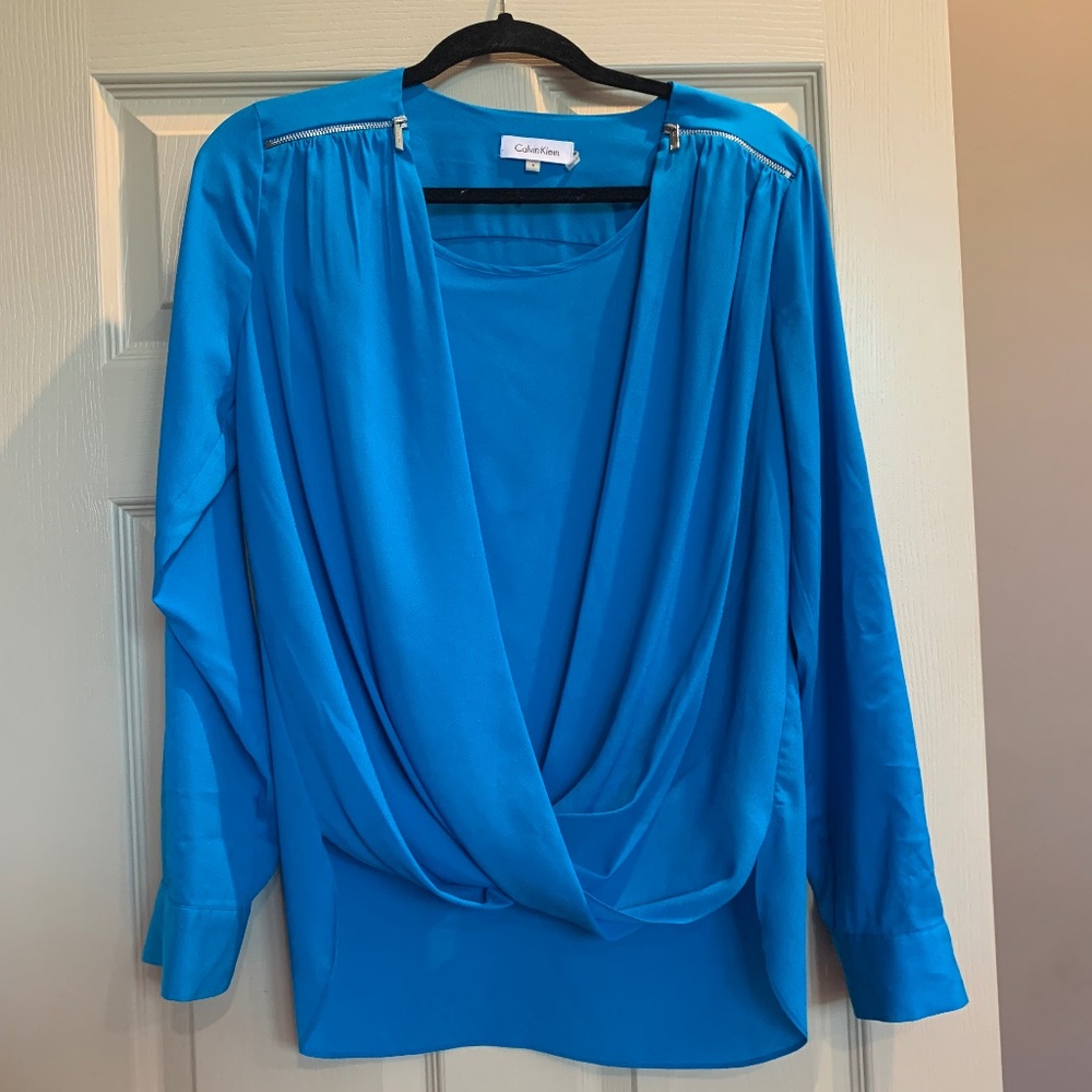 Calvin Klein Turquoise Blue Blouse sz S